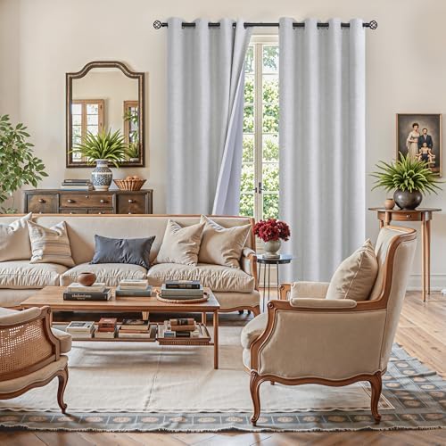 YoungsTex Linen Blackout Curtains 84 Inches Long for Living Room 2