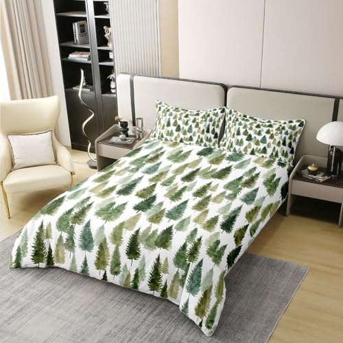 Erosebridal Sage Green Woodland 100% Cotton Duvet Cover Queen Size