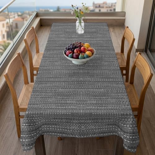 Modern Minimalist Light Gray Rectangle Tablecloth 60x120 Inches