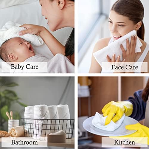 GOLD TEXTILES Premium White Washcloths Set - 480 Pack | 12x12 inches