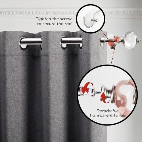 Deconovo Blackout Curtains 2 Panels W52 x L72 with Adjustable Curtain