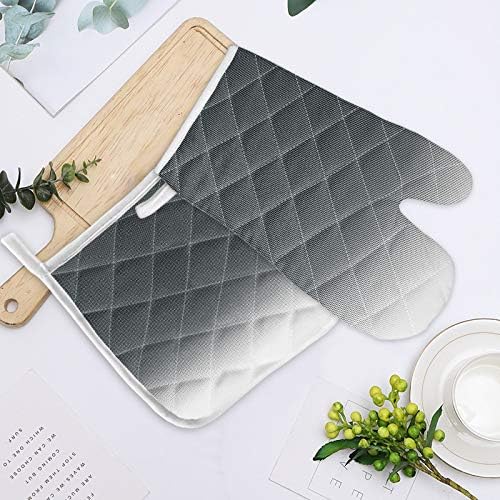 Quilted Cotton Terry Cloth Oven Mitt, Pot Holder Grey Ombre Summer