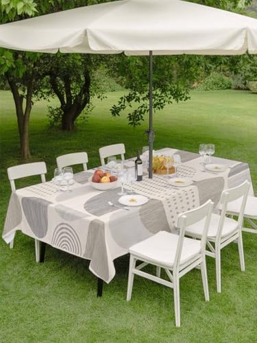 Outdoor Tablecloth with Umbrella Hole for Patio/Picnic/Party/Camping