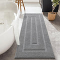 HOMORE Grey Bathroom Rug 24x60 Inch Soft Absorbent Bathroom Runner Rug