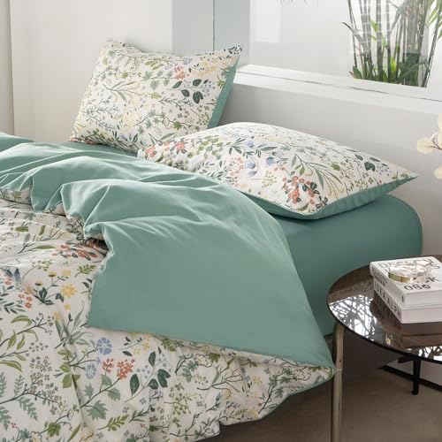 Duvet Cover Queen Size Floral 100% Brushed Microfiber 3 Pieces Fresh