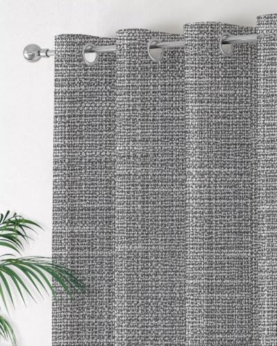 Dark Gray Solid Curtains 63 inches Long for Living Room Bedroom