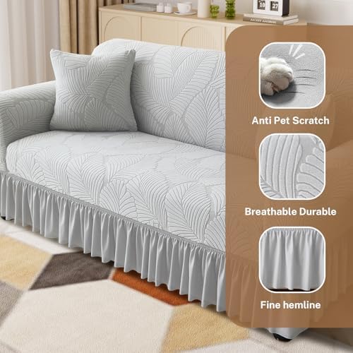 WONGS BEDDING Stretch Velvet Sofa Slipcover, Cushion Couch Cover with
