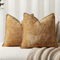 DEZENE Pack of 2 Golden Brown Decorative Throw Pillow Covers 20x20