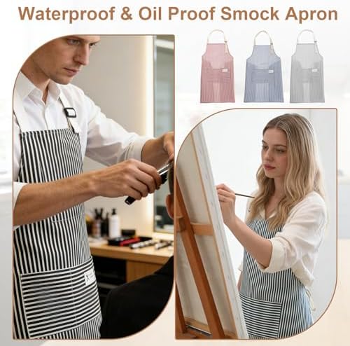 uxcell Kitchen Cooking Aprons Adjustable Art Apron Water & Oil
