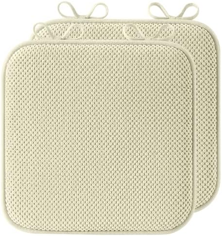 puredown® Chair Cushions for Dining Chairs, Set of 2 Memory Foam Seat