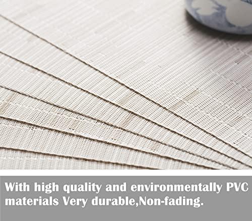 Zupro Placemats Set of 4 Woven PVC 18"x12" for Indoor/Outdoor