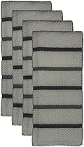 Set of 4, 100% Ringspun Cotton Terry Popcorn Weave Two Tone Check