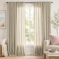 jinchan Taupe Semi Sheer Curtains Light Filtering 96 Inches Long 2