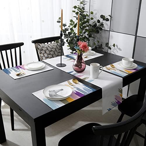 Abstract Minimalistic Table Mats Set of 4 With Table Runner 90 Inches