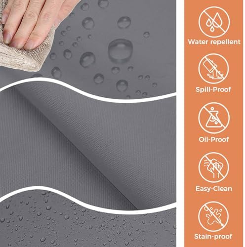 Pure Color Light Gray Rectangle Tablecloth 60x120 Inches, Minimalist