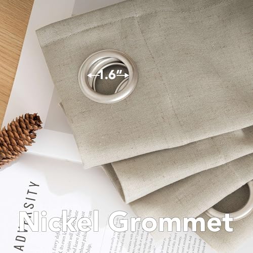 H.VERSAILTEX Living Room Linen Curtains - Semi Sheer, Nickel Grommet