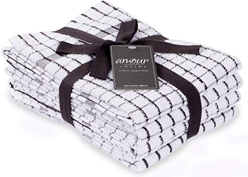 AMOUR INFINI Kitchen Towels Set of 4 - Highly Absorbent, Super Soft