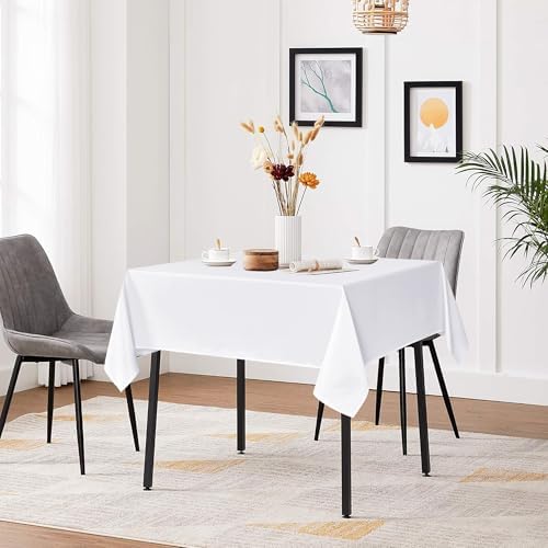 sancua White Square Tablecloths 70x70 Inch Table Cloth, 2 Pack