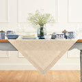 Solino Home 100% Pure Linen Table Cloth, Throw Beige, Athena