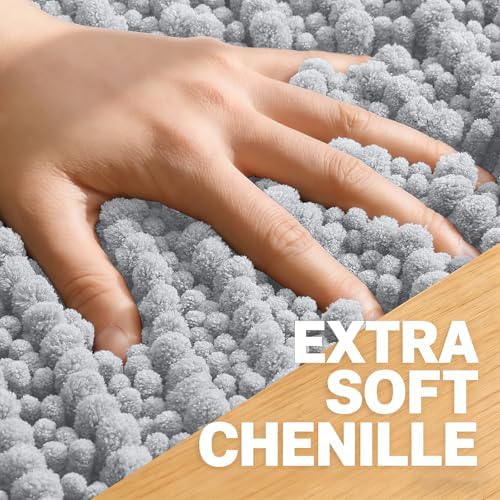 OLANLY Bathroom Runner Rugs 59x20, Thick Soft Absorbent Chenille Bath