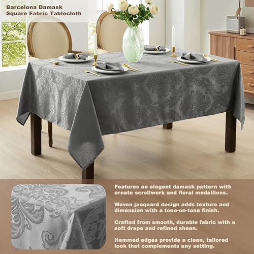 Newbridge Holiday Barcelona Damask 52 x 52 Inch Square Tablecloth