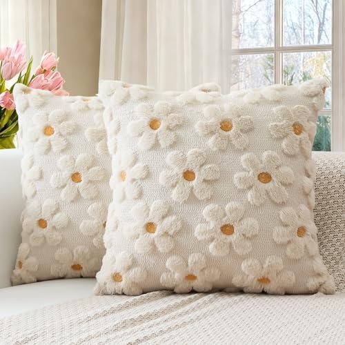 OTOSTAR Flowers Throw Pillow Covers Set of 2 Spring Summer Cushion