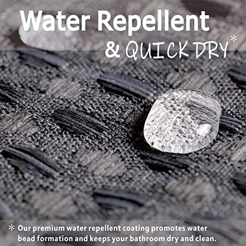 Grey Waffle Shower Curtain: 78 Inch Gray Textured Heavy Duty Fabric