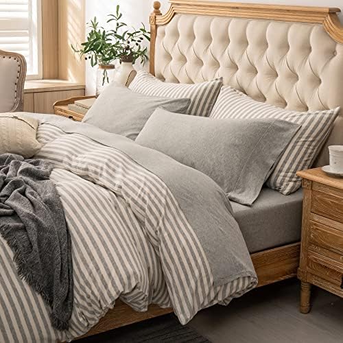 PURE ERA Jersey Knit Flat Sheet Only Heather Light Grey King