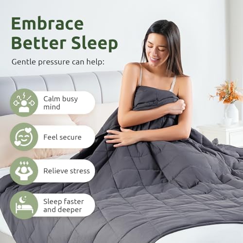 Sivio Cotton Weighted Blanket for Adults, King Size 80"x87" 25 lbs