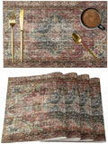 Placemats Set of 8, Boho Vintage Woven Placemat, Linen Place Mats for