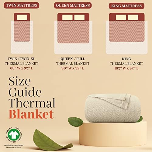 Mayfair Linen Cotton Throw Blankets for Bed Queen Size - Herringbone