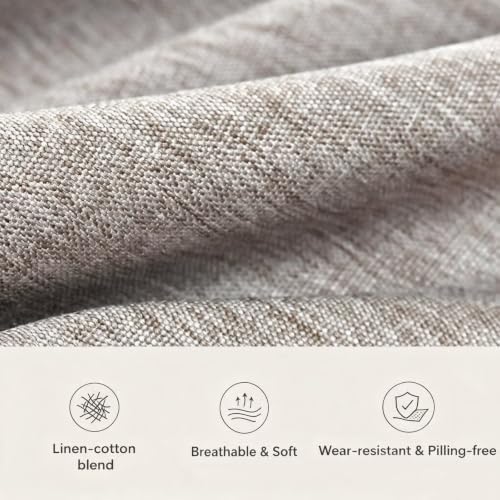 Spillproof Linen Tablecloth 48x68 Inch,Beige