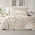ROSE&RISY Duvet Cover Set King Size, Linen Grey Striped Comforter