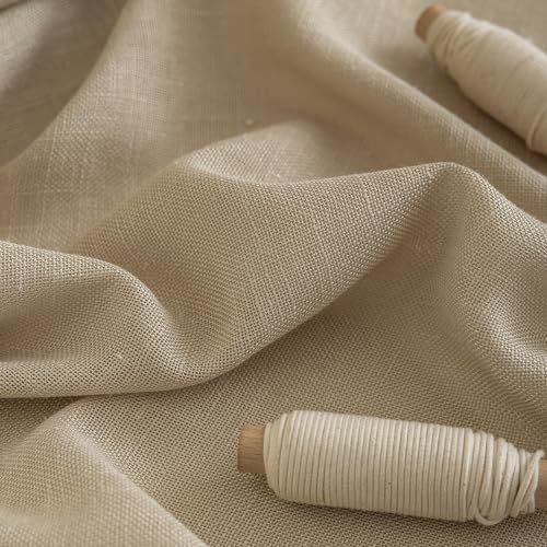 Khaki Brown Linen Curtains 108 Inches Long for Living Room Boho Semi