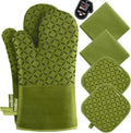 KEGOUU Oven Mitts and Pot Holders 6pcs Set, Kitchen Oven Glove High