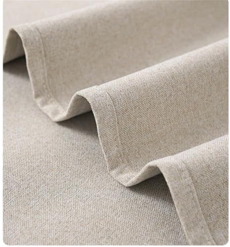 Cream Linen Back Tab Curtains for Living Room 2 Panel Set Neutral