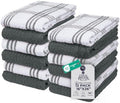 DAN RIVER Gray Kitchen Towels, 12 Pack, 16x26 Inches Absorbent Dish