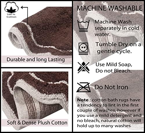 Home Weavers Allure Collection 100% Cotton Tufted Bathroom Rug, Soft