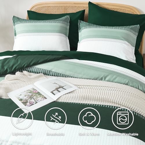 Andency California King Comforter Set, Emerald Green, 7 Pieces Bedding