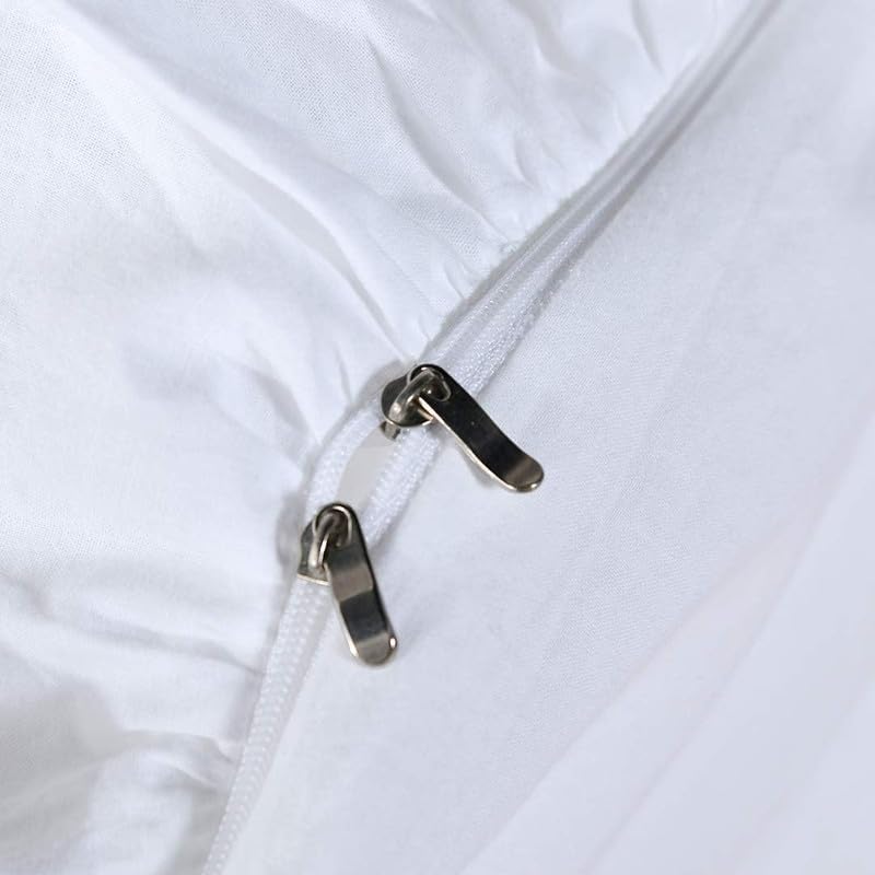 5 Piece Plain Duvet Cover Set with Zipper Closure & Corner Ties