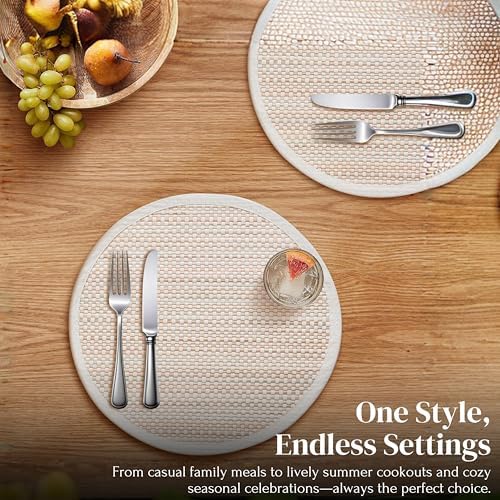 Hausattire Bamboo Placemats for Dining Table Set of 4 Washable