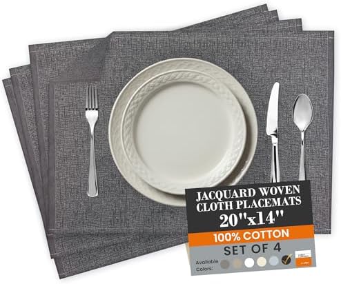 100% Cotton Cloth Placemats Carlo Lamperti Italy, 20 x 14, Set of 4
