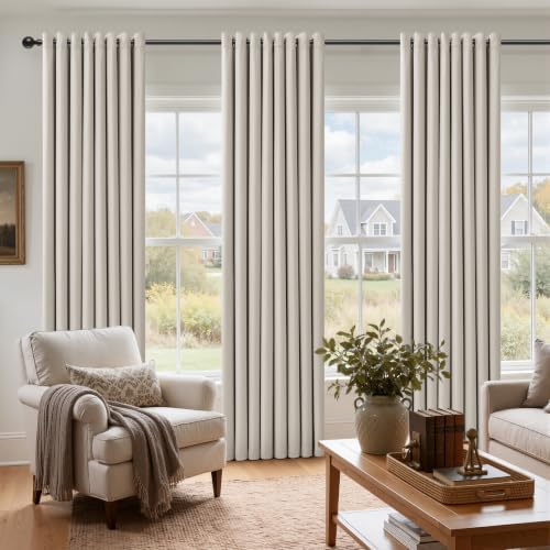 Black Out 100% Curtains Natural Ivory Bronze Grommet 96 Inch Long 2