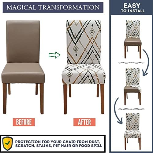 SPRINGRICO Chair Covers for Dining Room Set of 4, Stretch Dining Chair