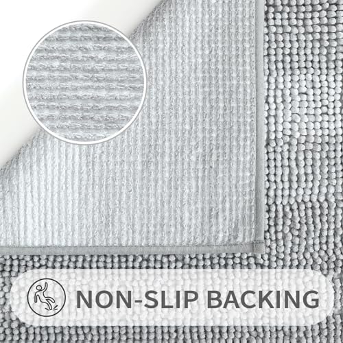 Gibelle Chenille Bathroom Rug Set 2 Piece - Non Slip Bath Mat 16x24