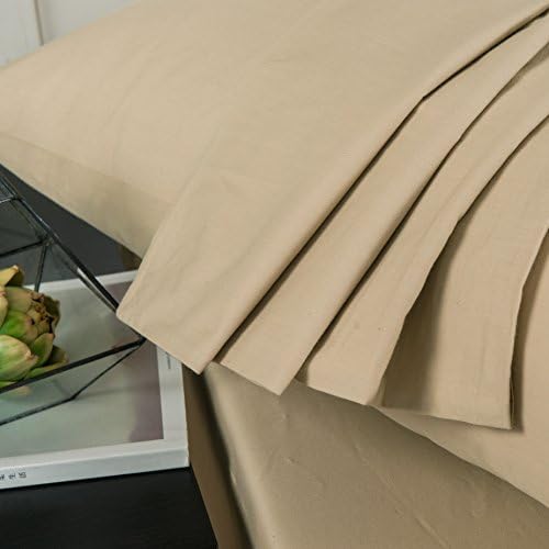 DaDa Bedding Luxury Soft Cotton Fitted Sheet w/Pillow Cases - Neutral
