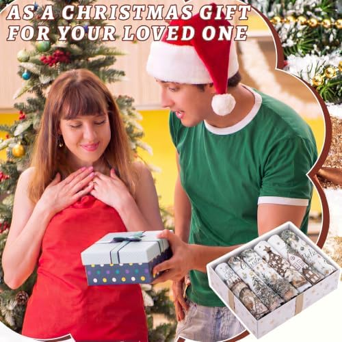 Breling 6 Pack Christmas Kitchen Towels Winter Neutral 14 X 21 Inch