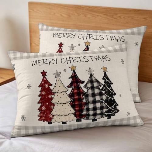Merry Christmas Duvet Cover Set 3 Pieces with Zipper Closure, Xmas