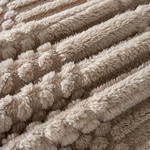 90x104 Inch Brown King Size Blanket - Soft & Fluffy Fleece, Neutral