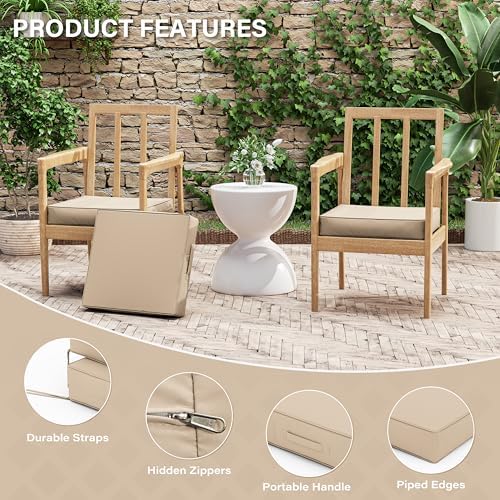 Patio Chair Cushions 17 x 16 x 3 Inch Waterproof Outdoor Seat Cushions